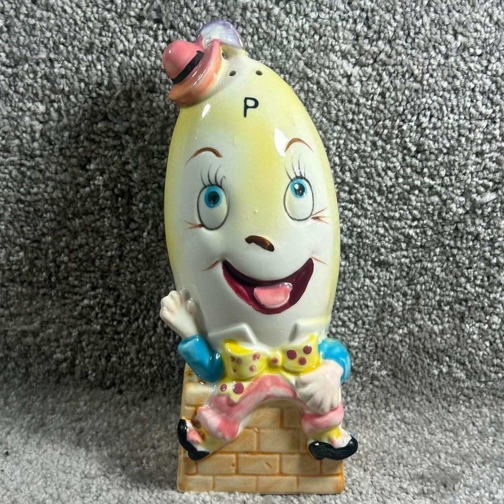 Enesco Tilso Mr. Humpty Dumpty Pepper Shaker Vintage Anthropomorphic Kitsch 7.5"